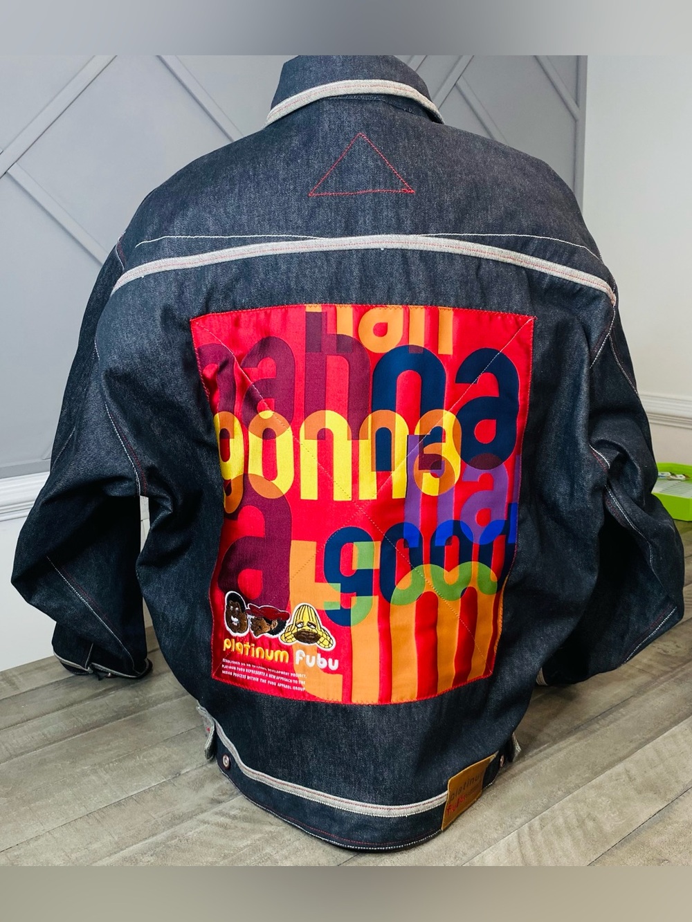 VTG Platinum FUBU Fat Albert Denim Jacket Gonna Be A Good Day Y2K Men’s XXXL